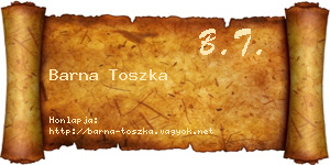 Barna Toszka névjegykártya